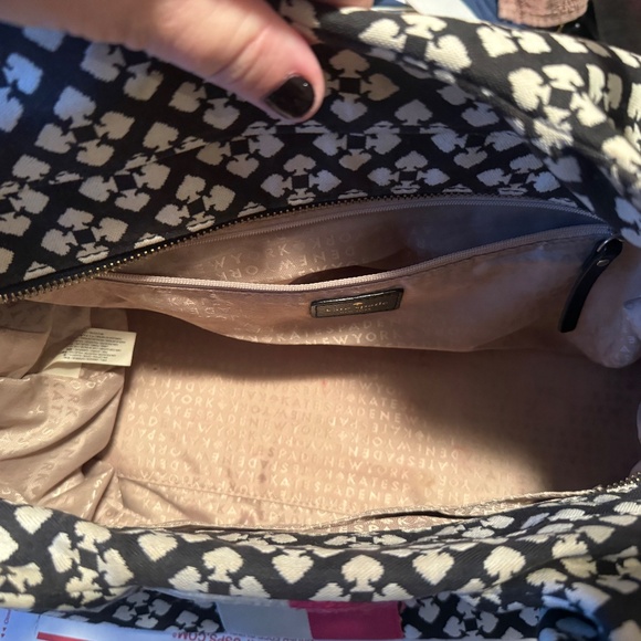Kate Spade Shoulder Bag, Leather and Print, Black/White/Pink - Picture 8 of 10